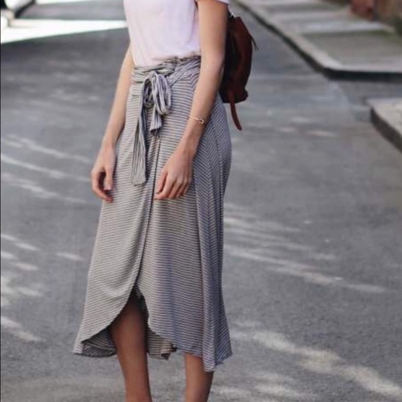 GAP Dresses & Skirts - Gap Nautical White Navy Stripe Wrap Maxi Skirt